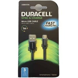 Duracell Sort Micro USB kabel - 1 meter
