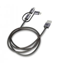 GP CB19 MFI USB til Lightning, USB-C, Micro-USB 1 meter 3-i-1 kabel
