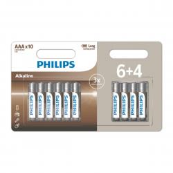 Philips Alkaline AAA Lr03 - 10 stk. - Batteri