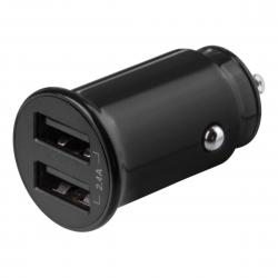 Deltaco 12/24 V Usb Car Charger Compact Size And Dual Usb-a Ports - Billader