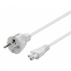 Deltaco Cable Straight Cee 7/7-iec C5 3x0.75mm2 Wht 1m - Ledning
