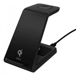 Deltaco Wireless Charger Stand, 3-in-1 , 15w, 5w, 3w - Oplader