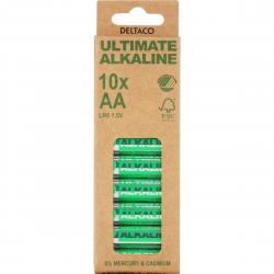 Deltaco Ultimate Alkaline AA LR6 1,5V - 10-pak - Batteri