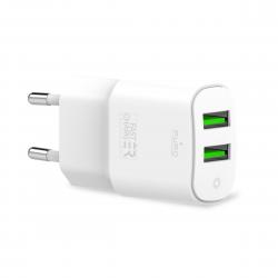 Puro Wall Charger White Mini 2 Usb-a, 12w - Oplader